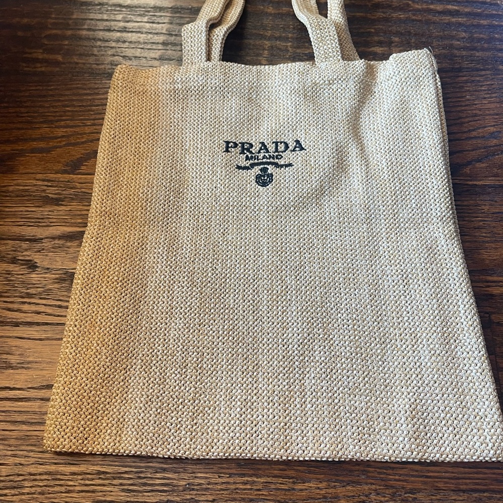 Prada Black and Tan Woven Design